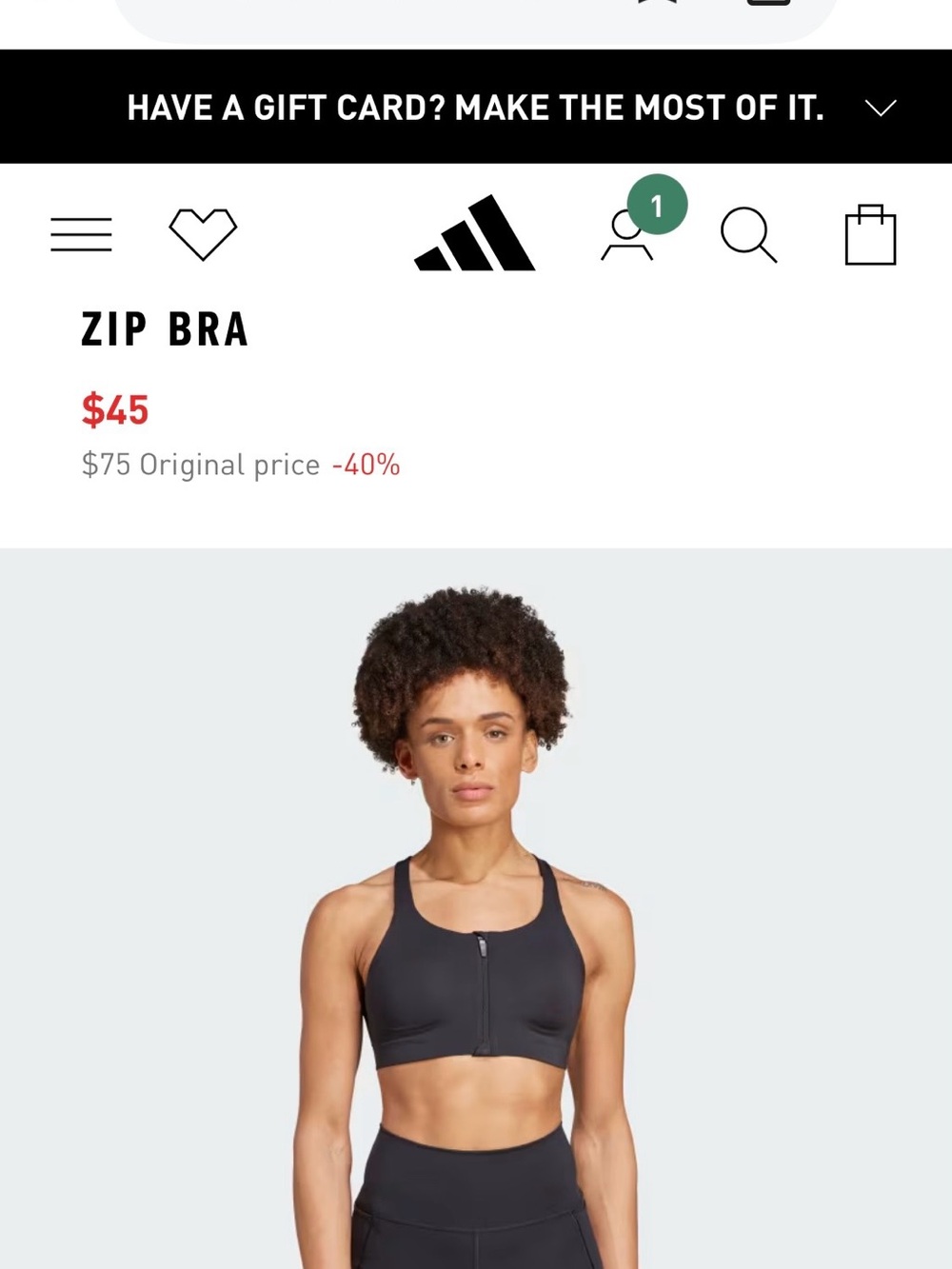 adidas TLRD IMPACT LUXE HIGH SUPPORT ZIP BRA medium A/B